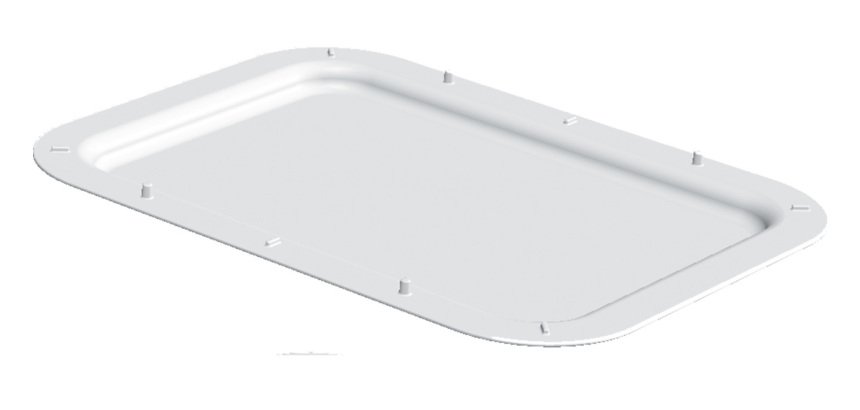 couvercle demi bac à diviseuse 40x30 cm - 7 L - blanc