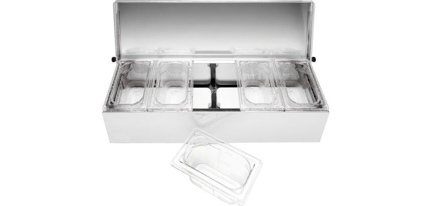 Matfer condibox avec 5 bacs GN 1/9 cristal