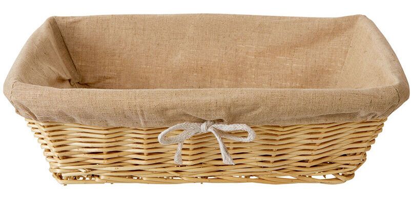 corbeille boulangère toile avec cordelette rectangulaire 35 x 25 cm