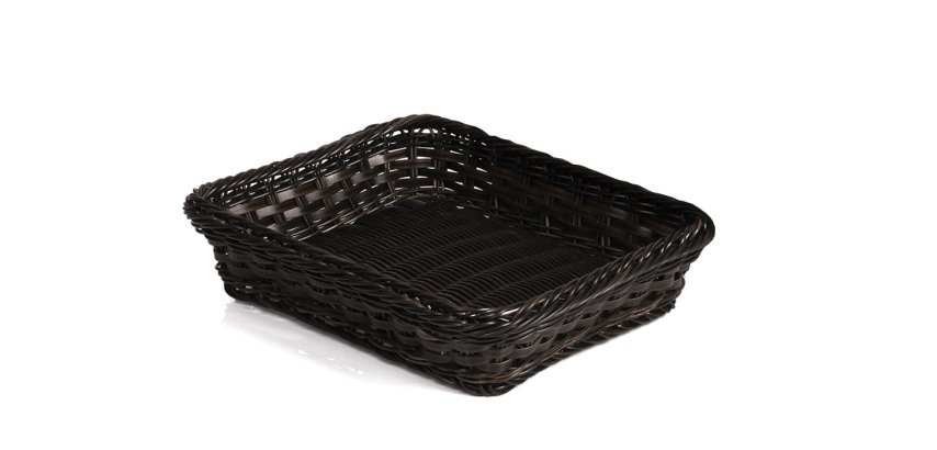 corbeille à pain en polypropylène rectangle noir 32,5 x 26,5 x 10 cm