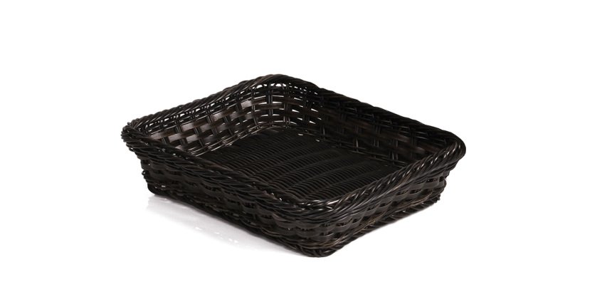 corbeille à pain en polypropylène rectangle noir 32,5 x 26,5 x 10 cm