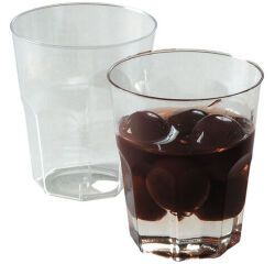 carton de 1000 (20 sachets de 50) verrines en polystyrène pour mises en bouche Octo transparentes ø 46 H54 mm 4 cl