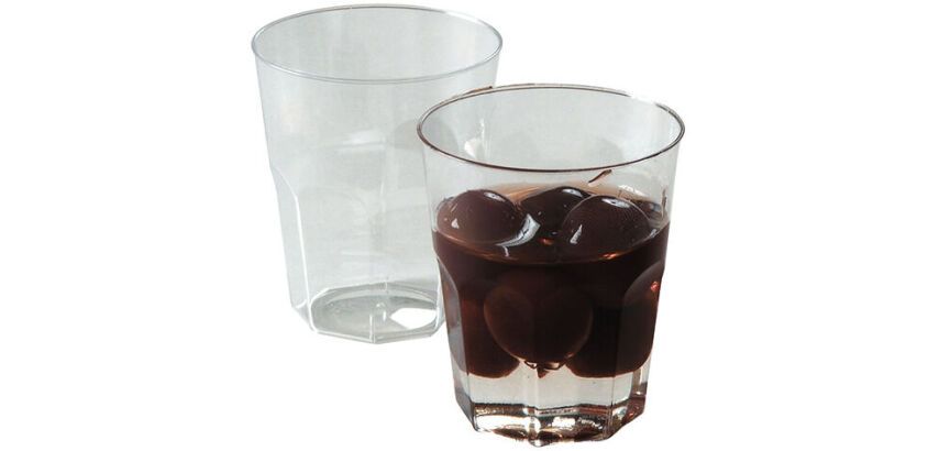 carton de 1000 (20 sachets de 50) verrines en polystyrène pour mises en bouche Octo transparentes ø 46 H54 mm 4 cl