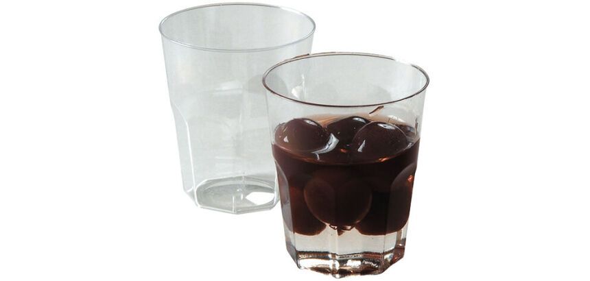 carton de 1000 (20 sachets de 50) verrines en polystyrène pour mises en bouche Octo transparentes ø 46 H54 mm 4 cl