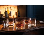Dandy set de 4 verres à whisky 30 cl aux reliefs différents