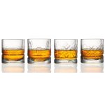 Dandy set de 4 verres à whisky 30 cl aux reliefs différents