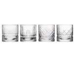 Dandy set de 4 verres à whisky 30 cl aux reliefs différents