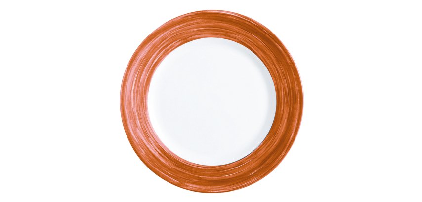 Brush assiette plate terracotta 23,5 cm