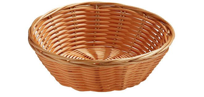 corbeille à pain en polypropylène ronde couleur osier ø 18 cm