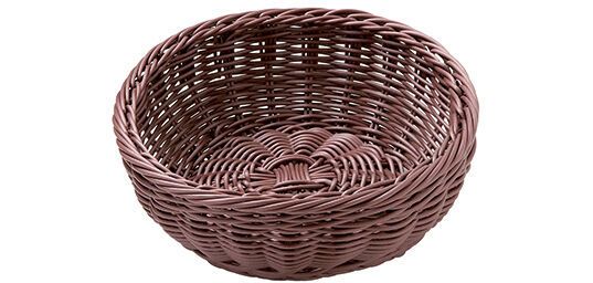 corbeille à pain en polypropylène ronde chocolat ø 18 cm