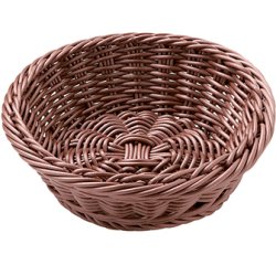 corbeille à pain en polypropylène ronde chocolat ø 23 cm
