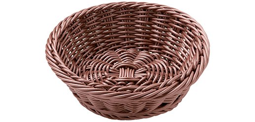 corbeille à pain en polypropylène ronde chocolat ø 23 cm
