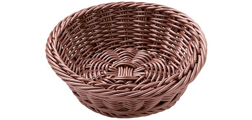corbeille à pain en polypropylène ronde chocolat ø 23 cm