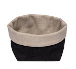 corbeille tissu 11,5x11,5x9 cm noire/beige