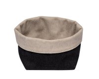 corbeille tissu 11,5x11,5x9 cm noire/beige