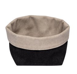 corbeille tissu 11,5x11,5x9 cm noire/beige