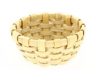 corbeille ronde à pain en bois de peuplier tressé Ø 16,5 cm