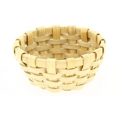 corbeille ronde à pain en bois de peuplier tressé Ø 16,5 cm