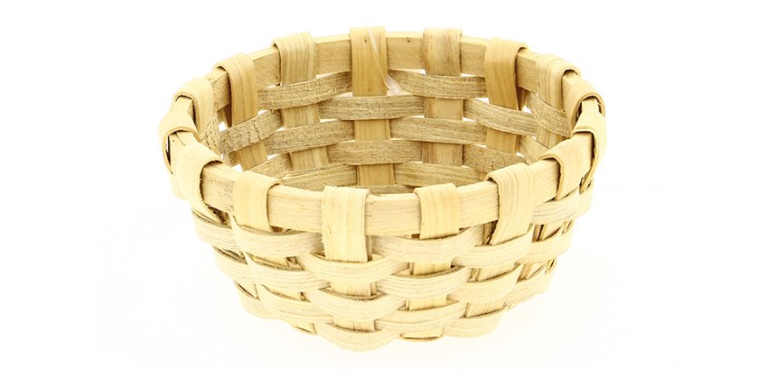 corbeille ronde à pain en bois de peuplier tressé Ø 16,5 cm