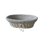 corbeille boulangère toile avec cordelette ovale 23 x 17 cm
