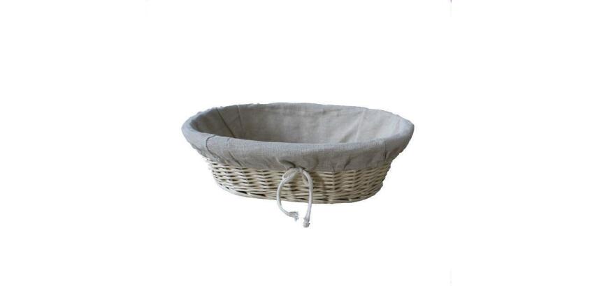 corbeille boulangère toile avec cordelette ovale 23 x 17 cm