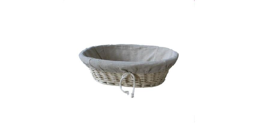 corbeille boulangère toile avec cordelette ovale 23 x 17 cm