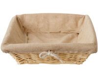 corbeille boulangère toile avec cordelette carrée 25 x 25 cm