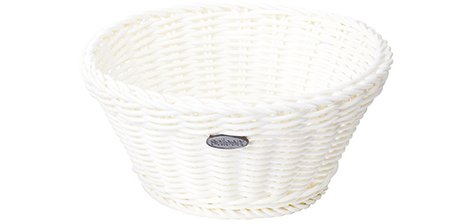 corbeille à pain en polypropylène ronde ø 18 cm blanche