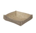 Barket panière effet lin 13 x 13 x 3,5 cm gris /beige