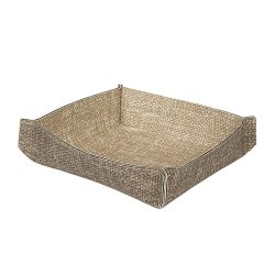 Barket panière effet lin 13 x 13 x 3,5 cm gris /beige