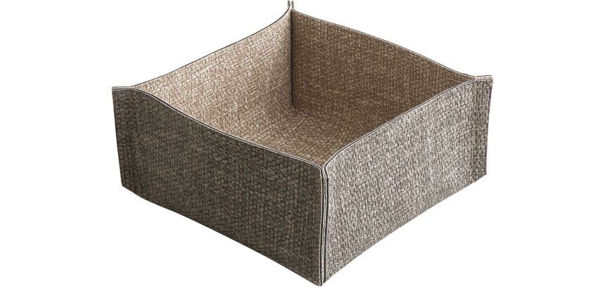 Barket panière effet lin 13 x 13 x 7 cm gris /beige