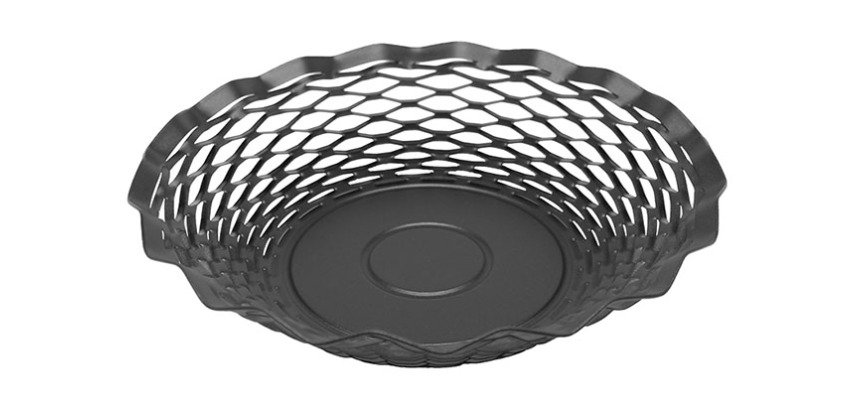 Suzanne corbeille à pain ronde en inox noir Ø24 cm