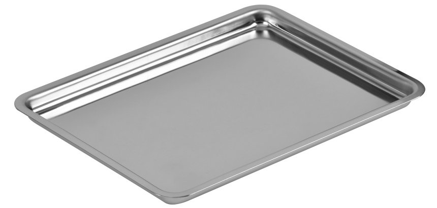 plat pâtissier inox à bords plat 23x17 cm