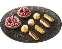 PAP plat crystal rond noir avec bords 34 cm