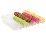 présentoir à macarons PMMA 5 rangs plats 32.5x31.5x6.5 cm