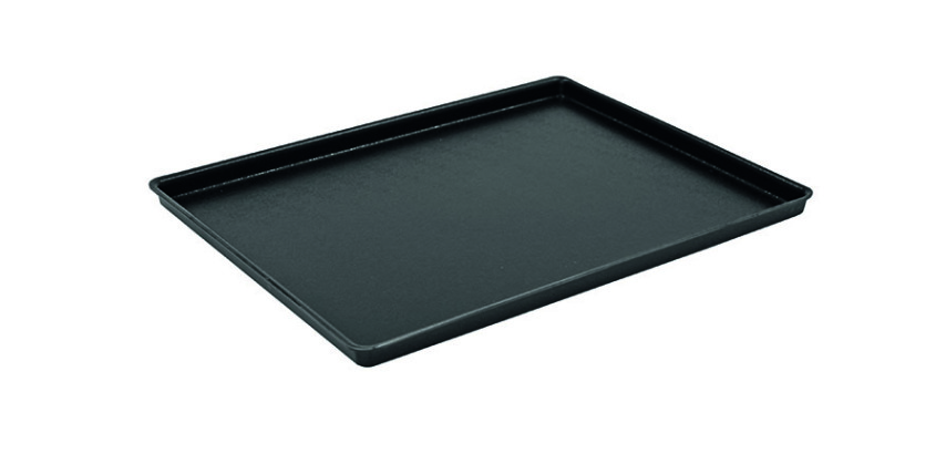 plat de présentation ABS aspect fonte noire 40x30 cm