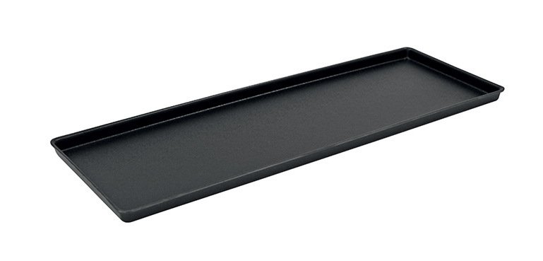 plat de présentation ABS aspect fonte noire 58x19.5 cm