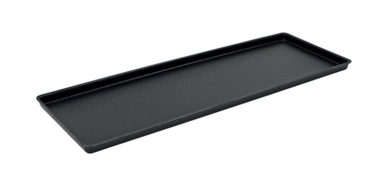 plat de présentation ABS aspect fonte noire 58x19.5 cm