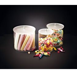 boîte ronde PMMA avec couvercle 15.8 x12 cm