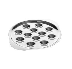plat en acier inoxydable 12 escargots