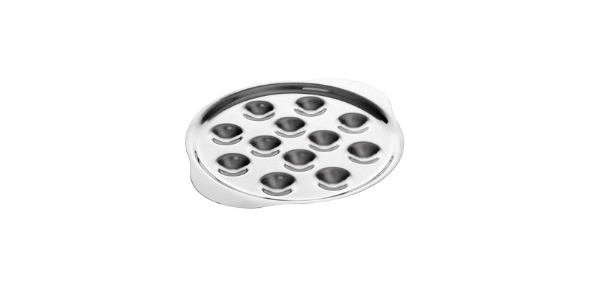 plat en acier inoxydable 12 escargots