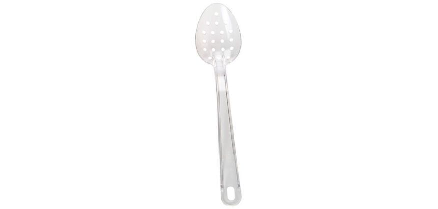 cuillère Exoglass perforée 34 cm transparente