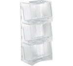 set de 3 conteneurs empilables PMMA 19x13x14.5 cm