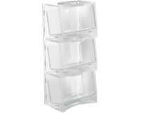 set de 3 conteneurs empilables PMMA 19x13x14.5 cm
