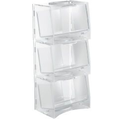 set de 3 conteneurs empilables PMMA 19x13x14.5 cm