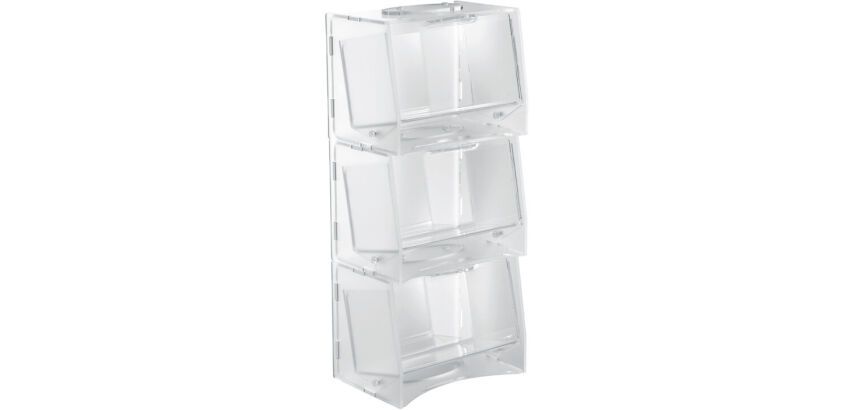 set de 3 conteneurs empilables PMMA 19x13x14.5 cm