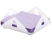 porte-serviettes carré de comptoir en PMMA transparent pour serviettes 33x33 cm dim : 170x170x75 mm