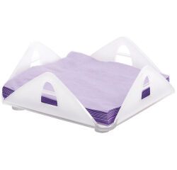 porte-serviettes carré de comptoir en PMMA transparent pour serviettes 33x33 cm dim : 170x170x75 mm