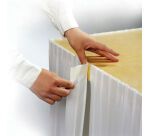 rouleau de 15 mètres de juponnage de table en non tissé plissé blanc, pose par adhésif, h 730 mm