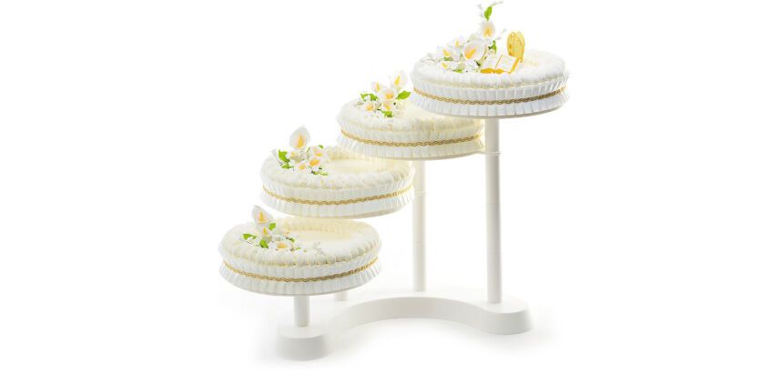 présentoir à gâteaux pour buffet 4 étages de 28 cm hauteur 44 cm